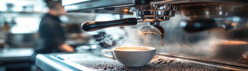 Koffiemachine met muntinworp